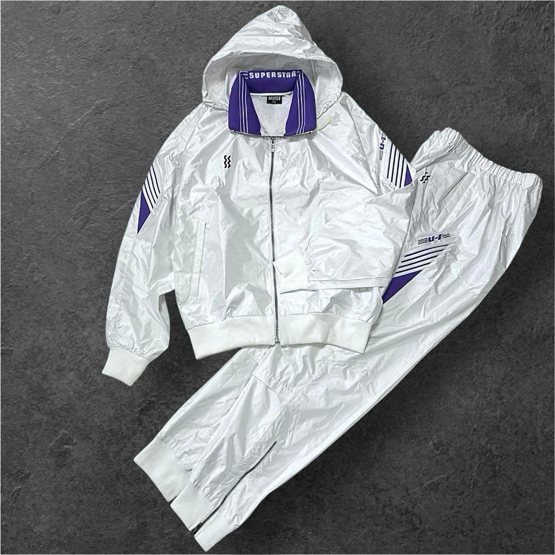 90s ミズノ スーパースター ウインドブレーカー　セットアップ 上下　白