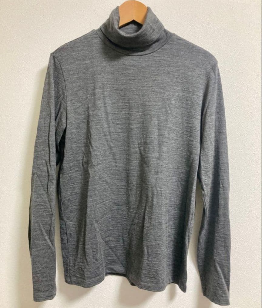 ト*ん様 MBハイエンド尾州ウールニットタートルネックカットソー グレー M