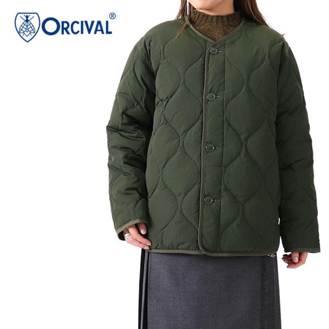 D*ん様 オーシバル リモンタナイロン ノーカラーダウンジャケット