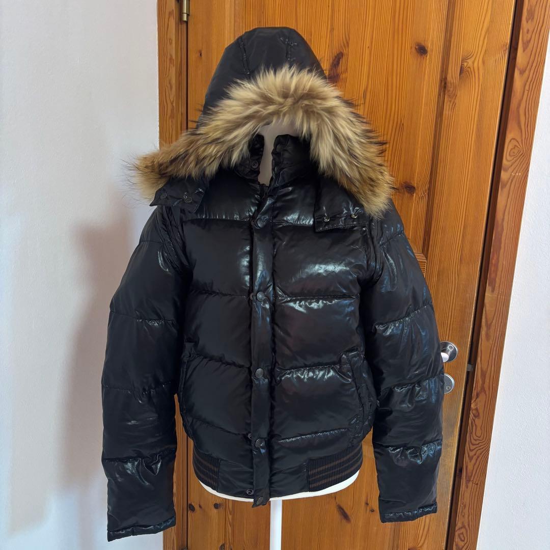 y2k 00s fur down jacket grunge 平成　光沢　お兄系