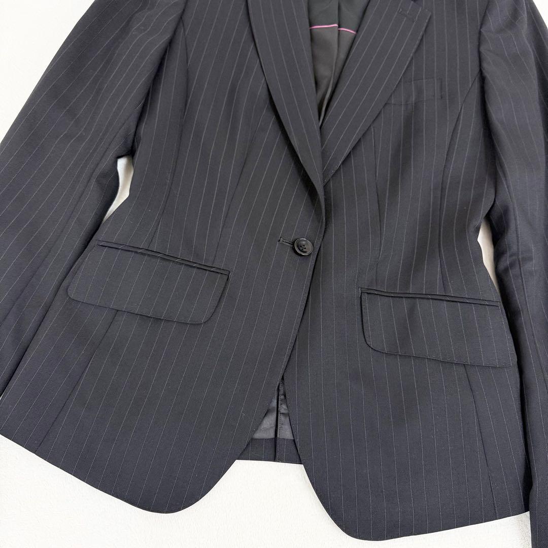 【美品】HILTON セットアップ パンツ スーツ ブラック 11号 ウール