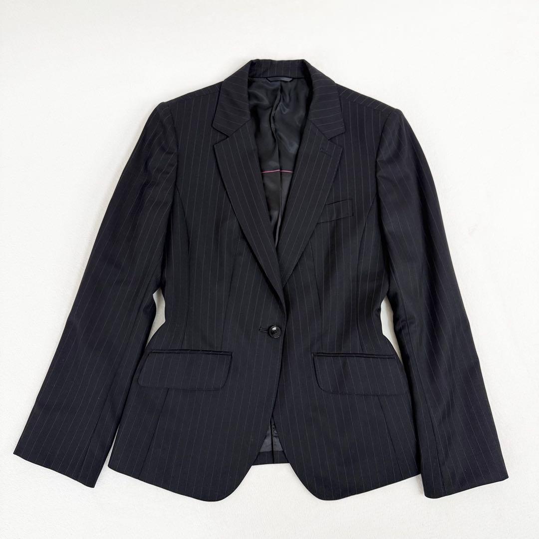 【美品】HILTON セットアップ パンツ スーツ ブラック 11号 ウール