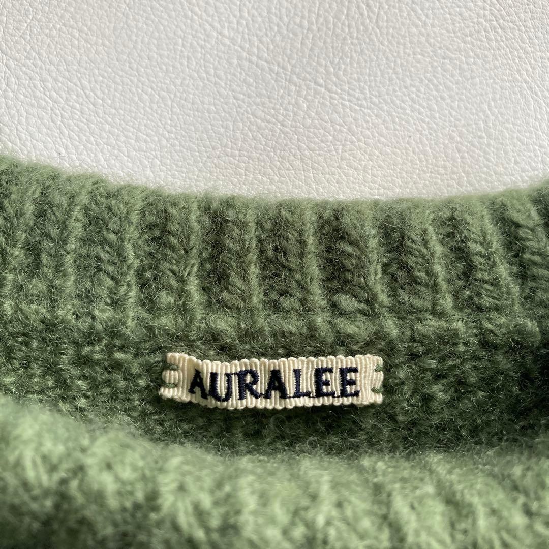 名作 オーラリー SUPER MILLED KNIT BIG P/O 緑 3