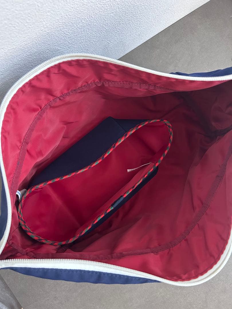 familiar ネイビー 2WAYバッグ クマチャーム付き