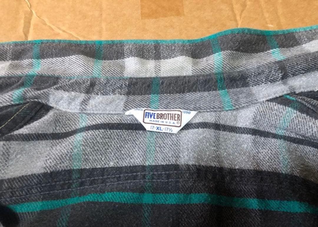 80’s USA製 FIVE BROTHER ヘビーネル ネルシャツ