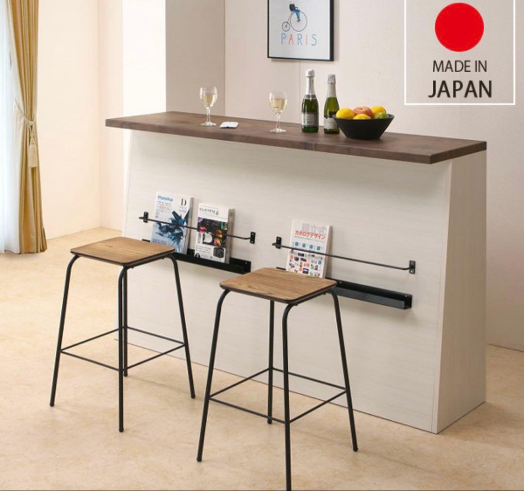 バーカウンター　木目　おしゃれ　キッチン　DIY 収納棚