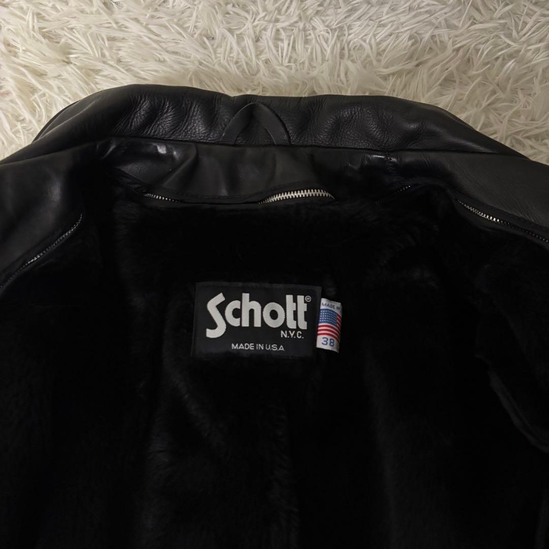 美品✨Schott USA製 シングルライダース フルボア 硬革 38