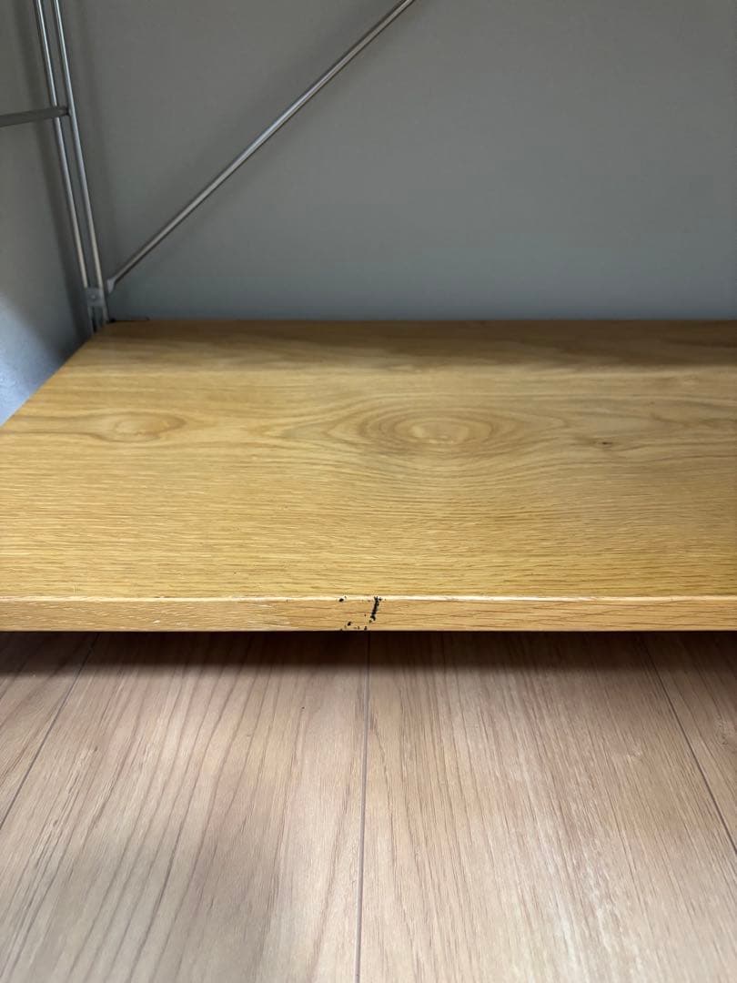 ステンレスユニットシェルフ　オーク材棚セット　ワイド　小