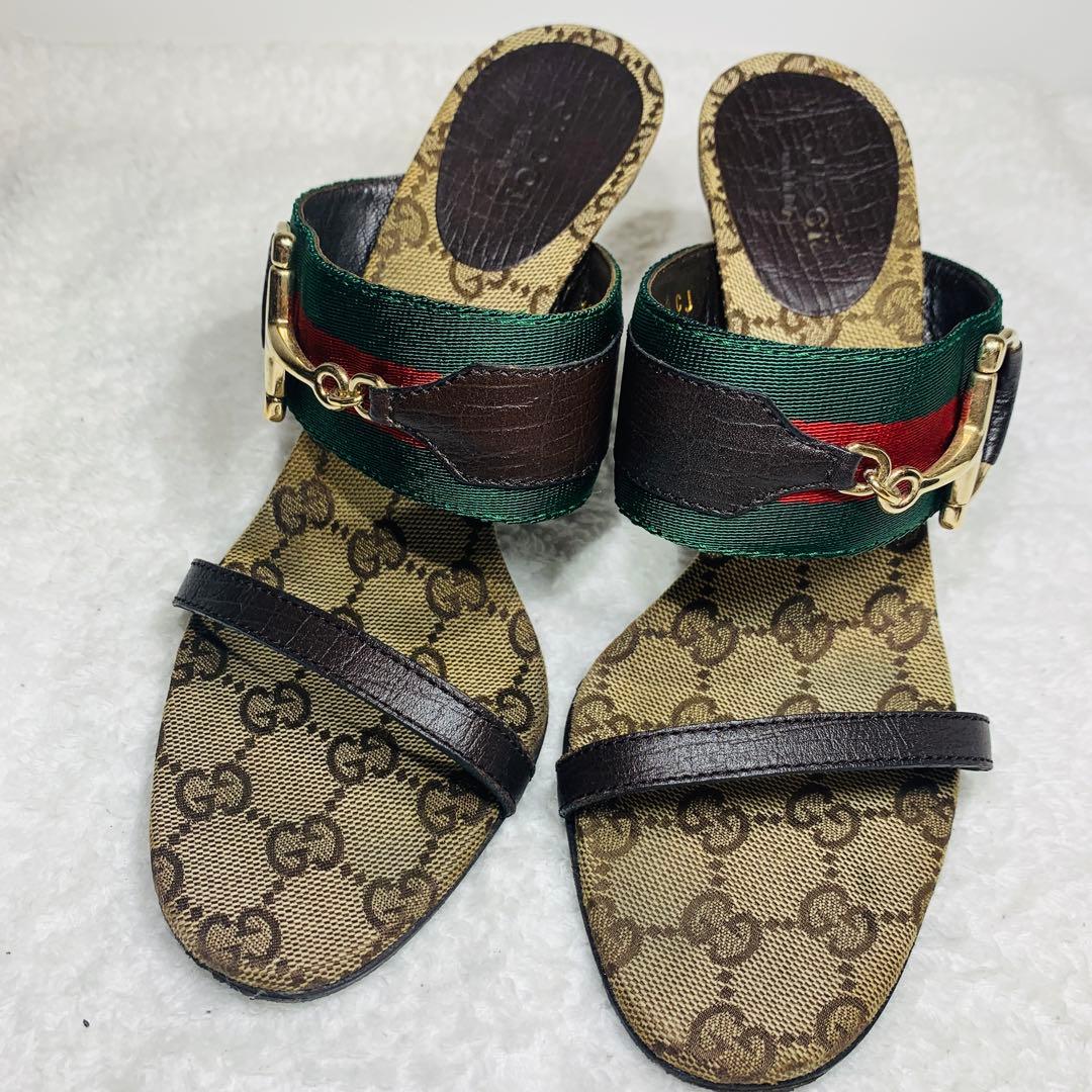 ⭐️ レア　Gucci モノグラム ハイヒールミュール　36（23cm）