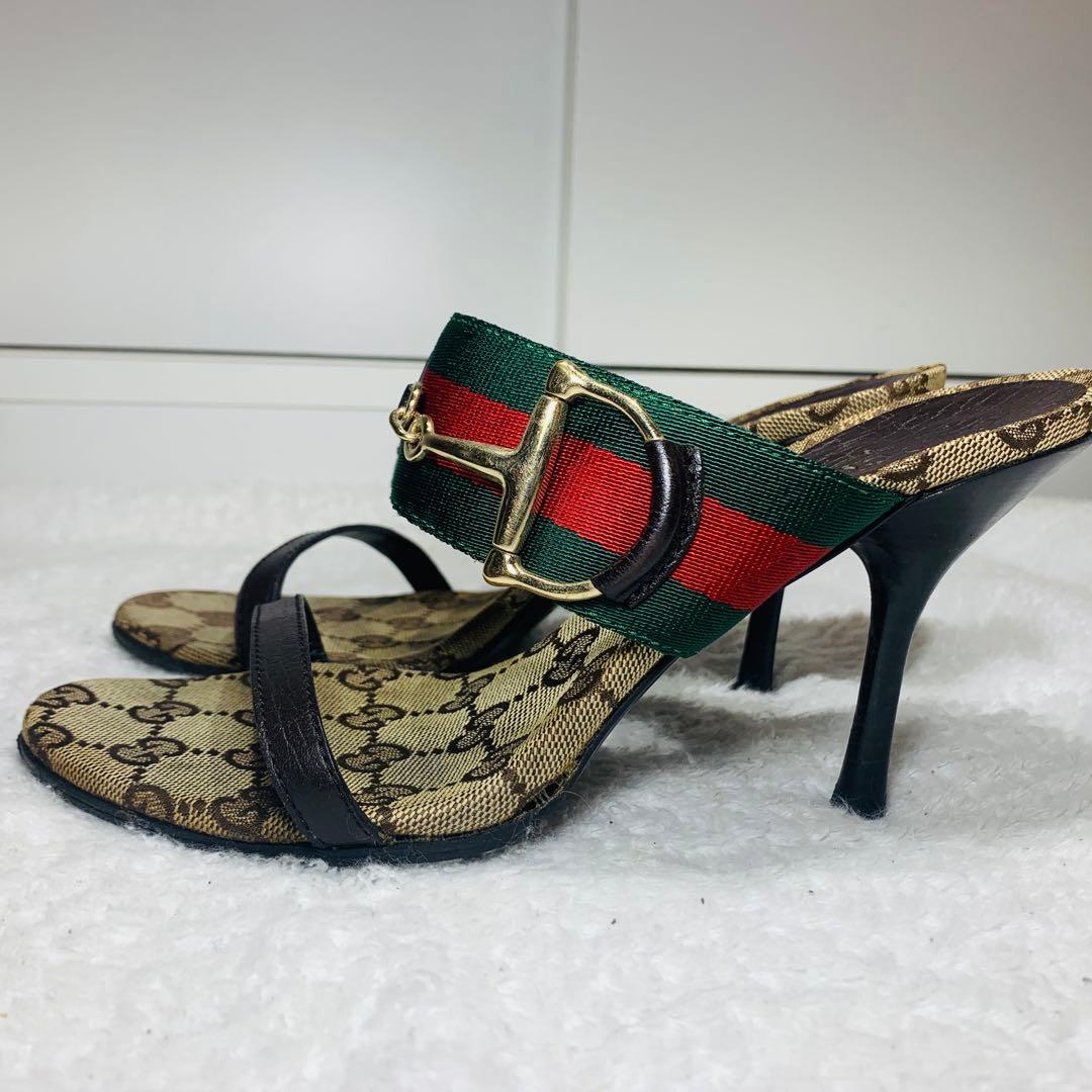 ⭐️ レア　Gucci モノグラム ハイヒールミュール　36（23cm）