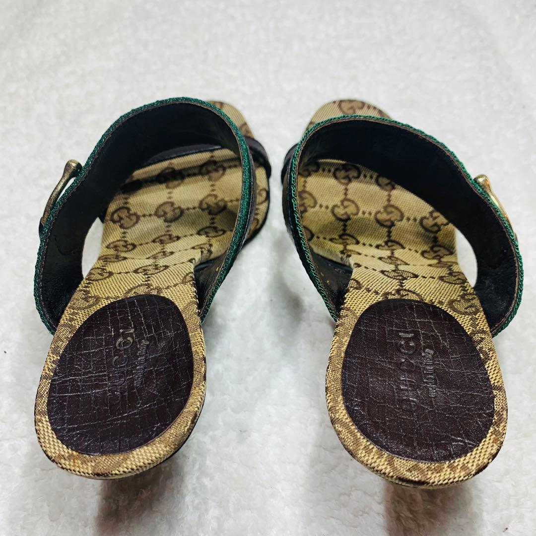 ⭐️ レア　Gucci モノグラム ハイヒールミュール　36（23cm）