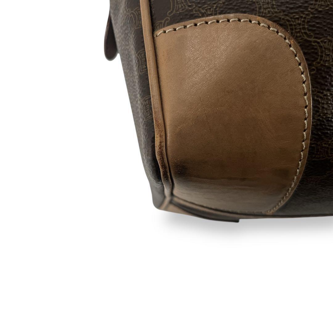 オールド　セリーヌ　マカダム柄　ボストンバッグ　トリオンフ　南京錠　旅行バッグ