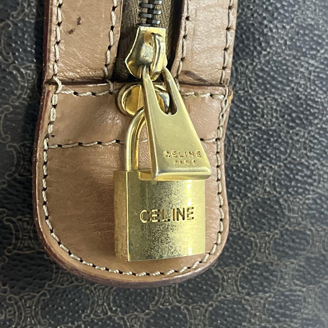 オールド　セリーヌ　マカダム柄　ボストンバッグ　トリオンフ　南京錠　旅行バッグ