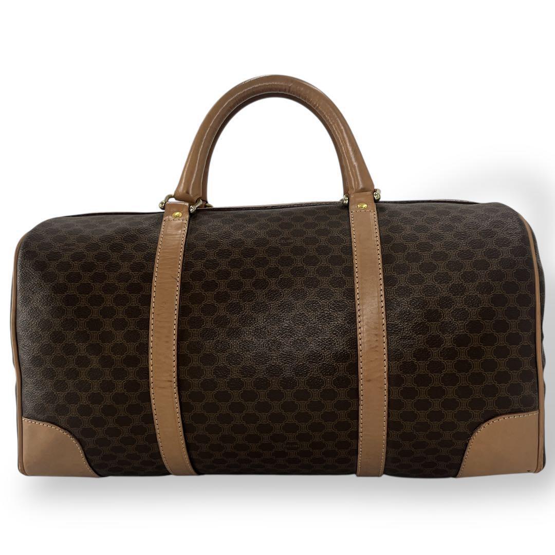 オールド　セリーヌ　マカダム柄　ボストンバッグ　トリオンフ　南京錠　旅行バッグ