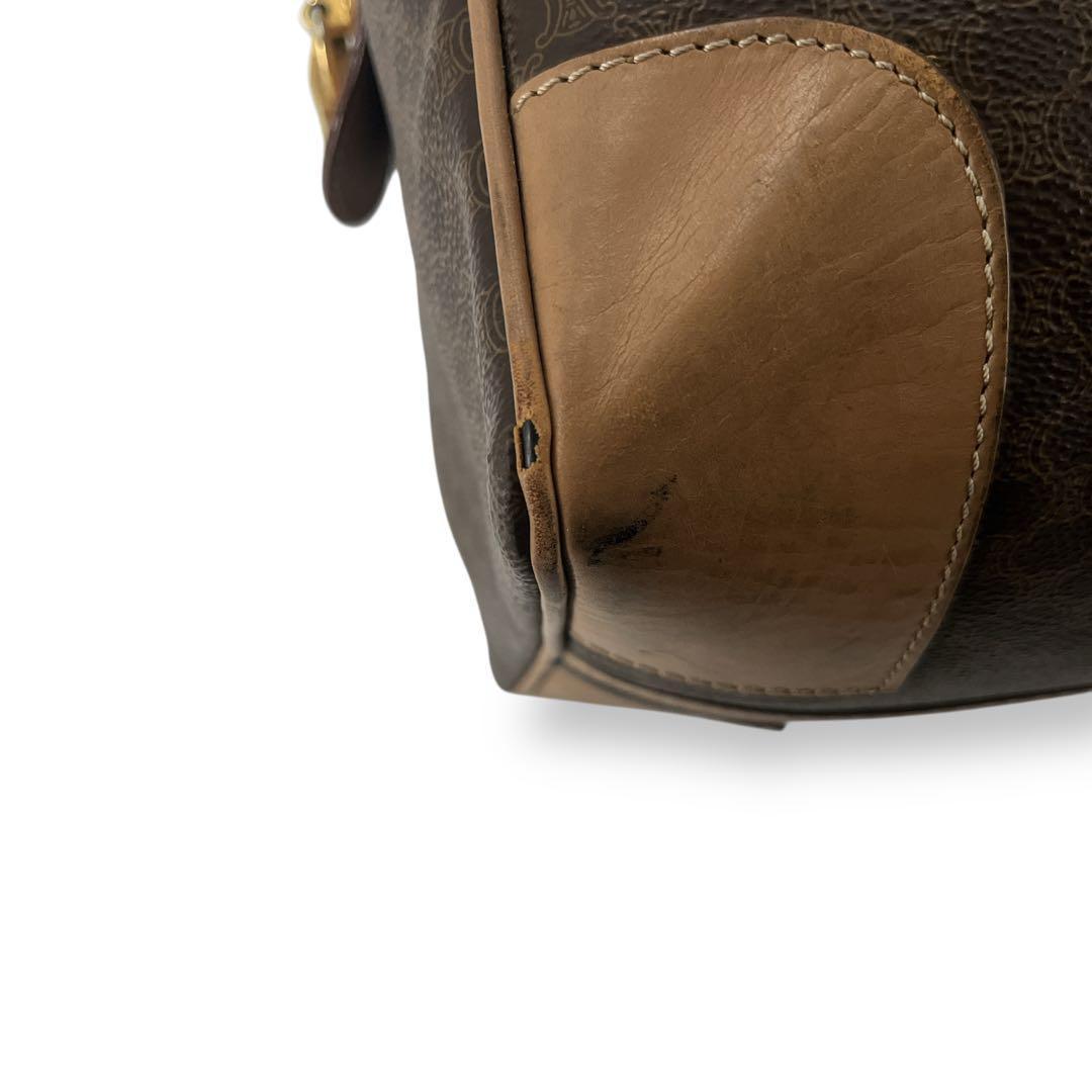 オールド　セリーヌ　マカダム柄　ボストンバッグ　トリオンフ　南京錠　旅行バッグ