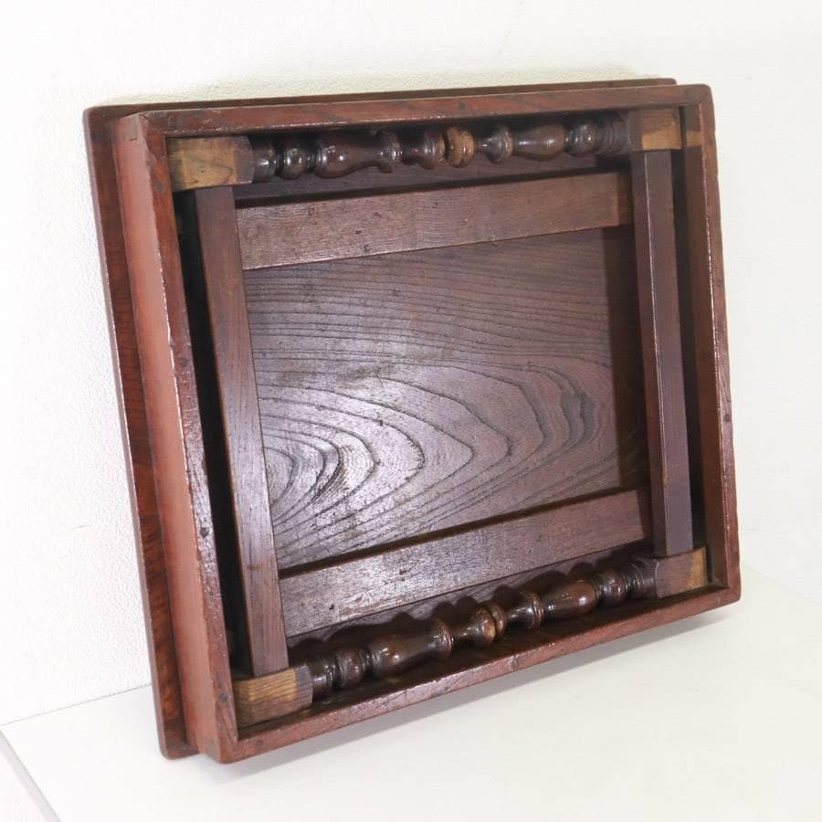 和製アンティーク 欅無垢 美しい杢目 折りたたみ脚 角ちゃぶ台 ローテーブル