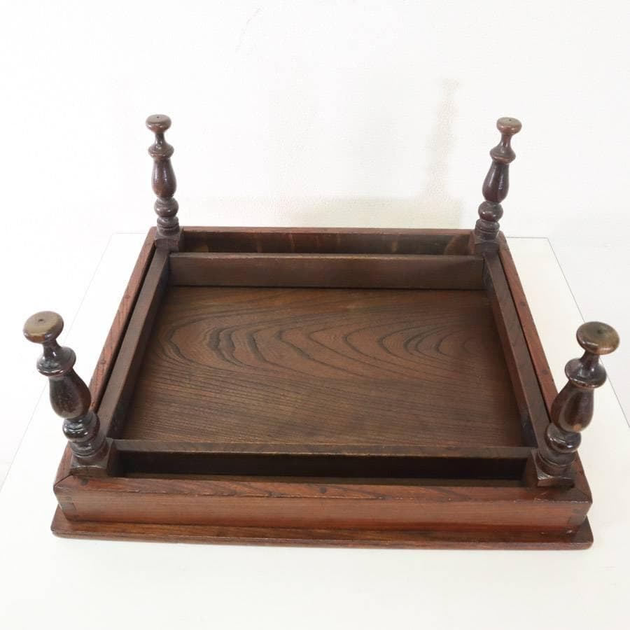 和製アンティーク 欅無垢 美しい杢目 折りたたみ脚 角ちゃぶ台 ローテーブル