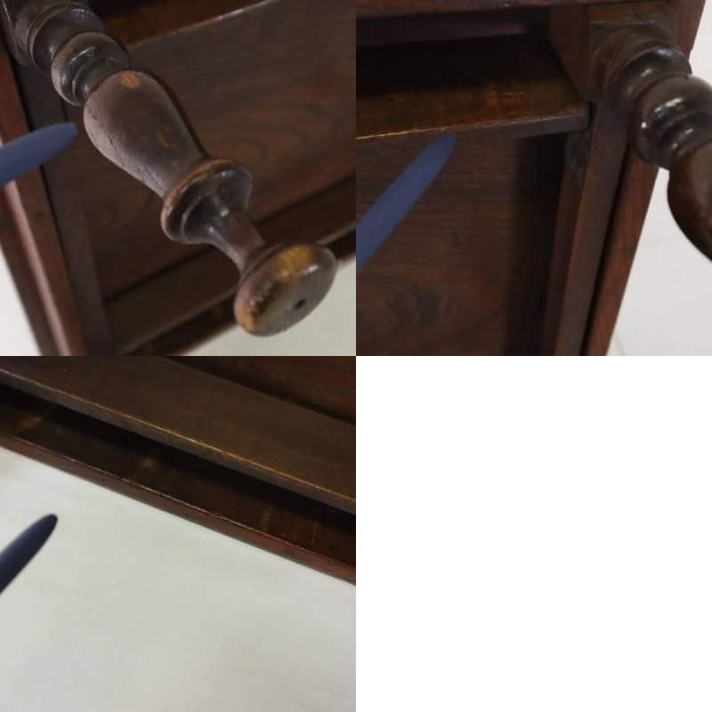 和製アンティーク 欅無垢 美しい杢目 折りたたみ脚 角ちゃぶ台 ローテーブル