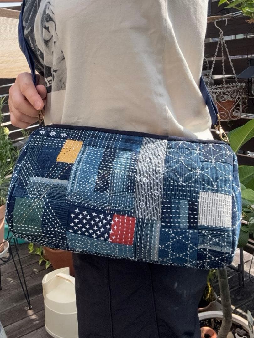 松阪もめん刺し子ショルダーバッグ　＃2