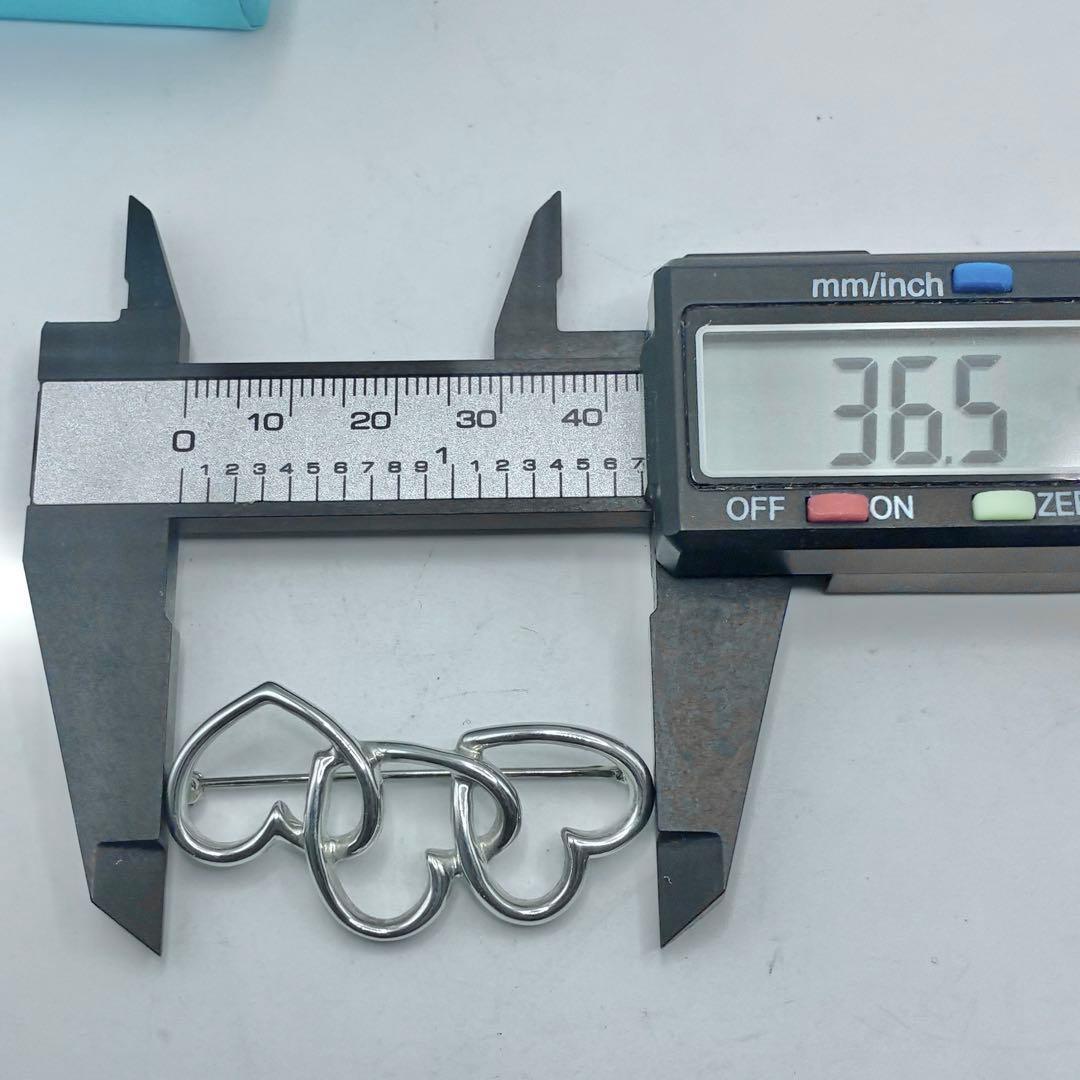 【美品】ティファニー　トリプルハート　ブローチ　シルバー925　希少