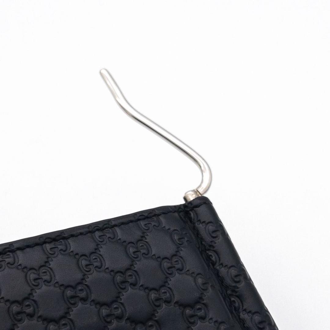 【極美品】GUCCI マネークリップ　マイクロシマ　黒　レザー