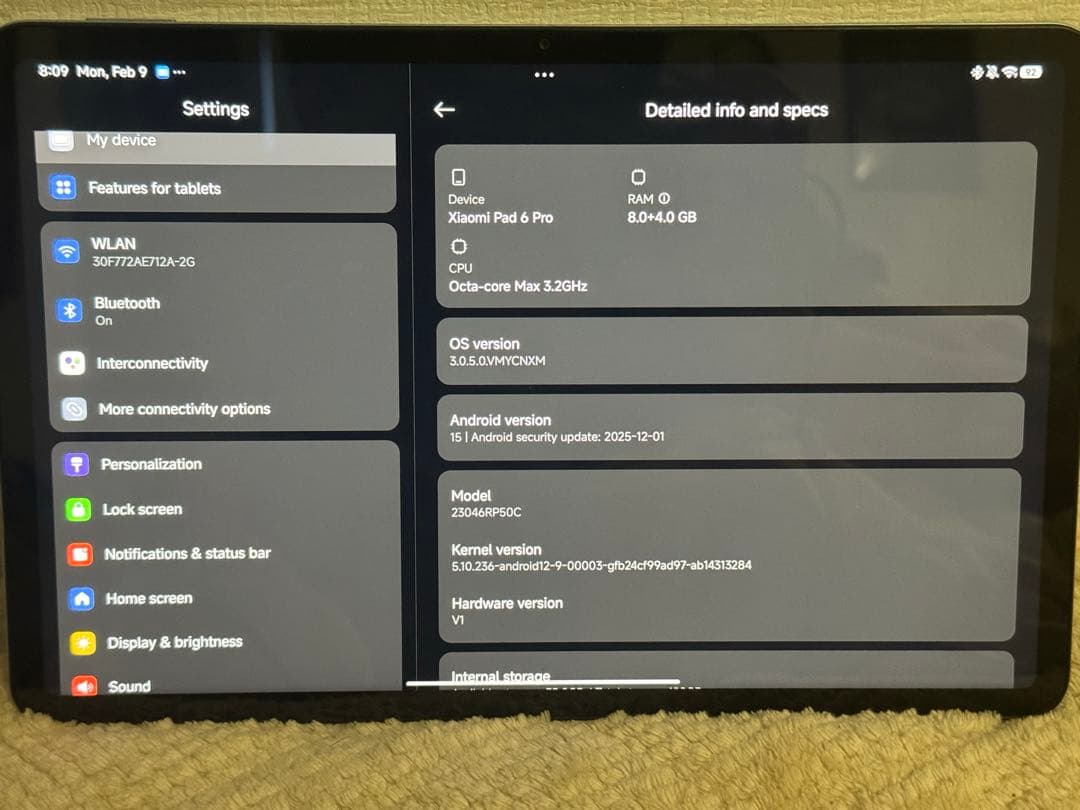 Androidタブレット本体 Xiaomi Pad 6 Pro