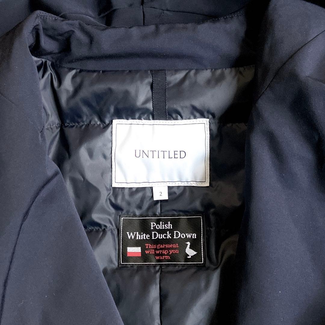 美品 アンタイトル ホワイトダックダウンフーデッドコート 超軽量 ノンステッチ