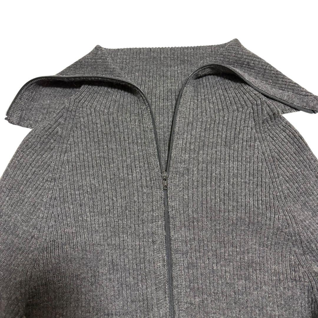 美品　Yohji Yamamoto ハイネック　ジップ　ニット　パープル