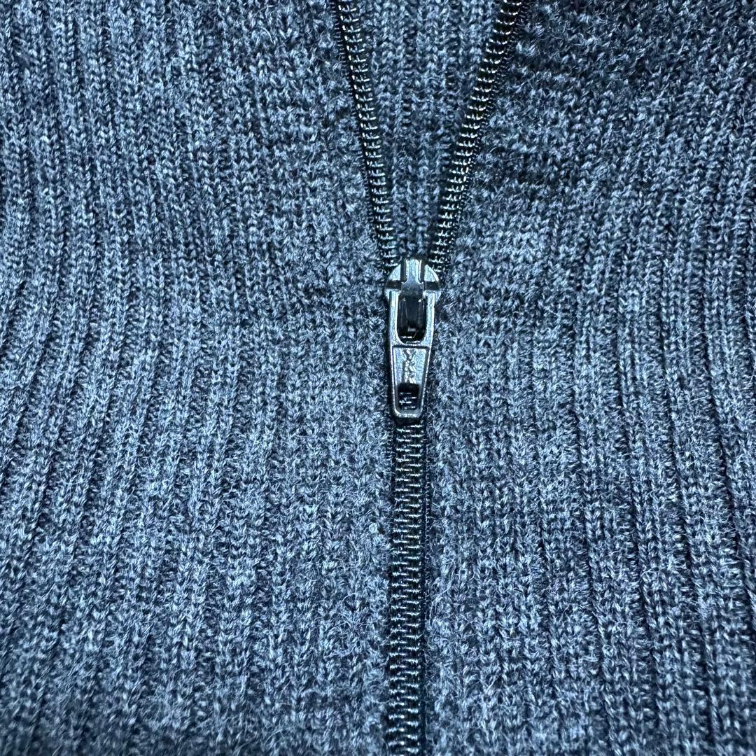 美品　Yohji Yamamoto ハイネック　ジップ　ニット　パープル