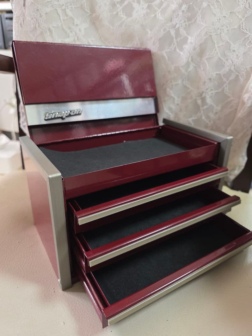 【お値下げ】Snap-on 3段収納ボックス バーガンディ（小物入れ）