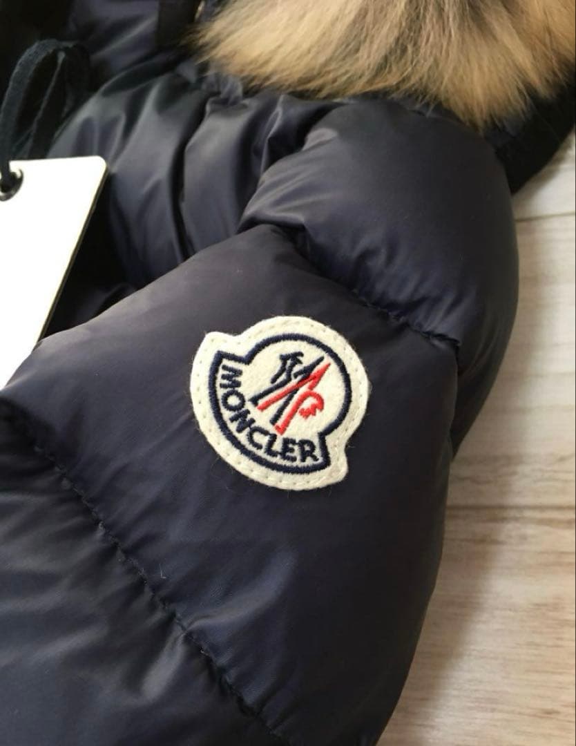 【新品本物】サイズ0 モンクレール エルミファーネイビー ラクーンファー