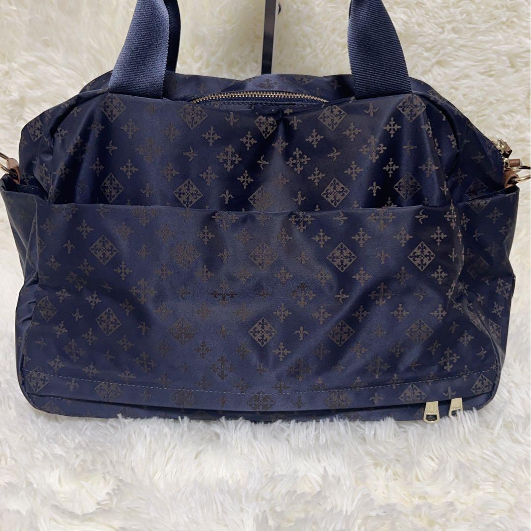 【極美品✨】russetラシット トラベルボストン キャリーオン可能　ネイビー