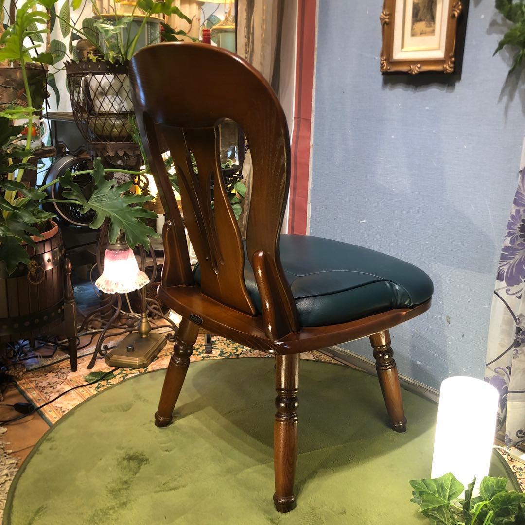 L４　NAGANO クラッシック　アンティーク　３６０度　回転チェア