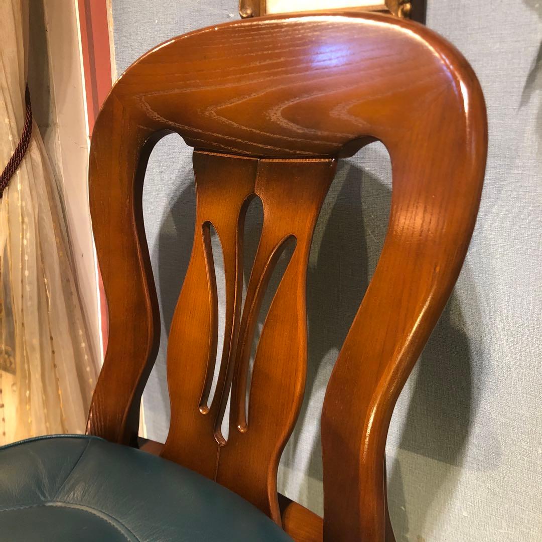 L４　NAGANO クラッシック　アンティーク　３６０度　回転チェア