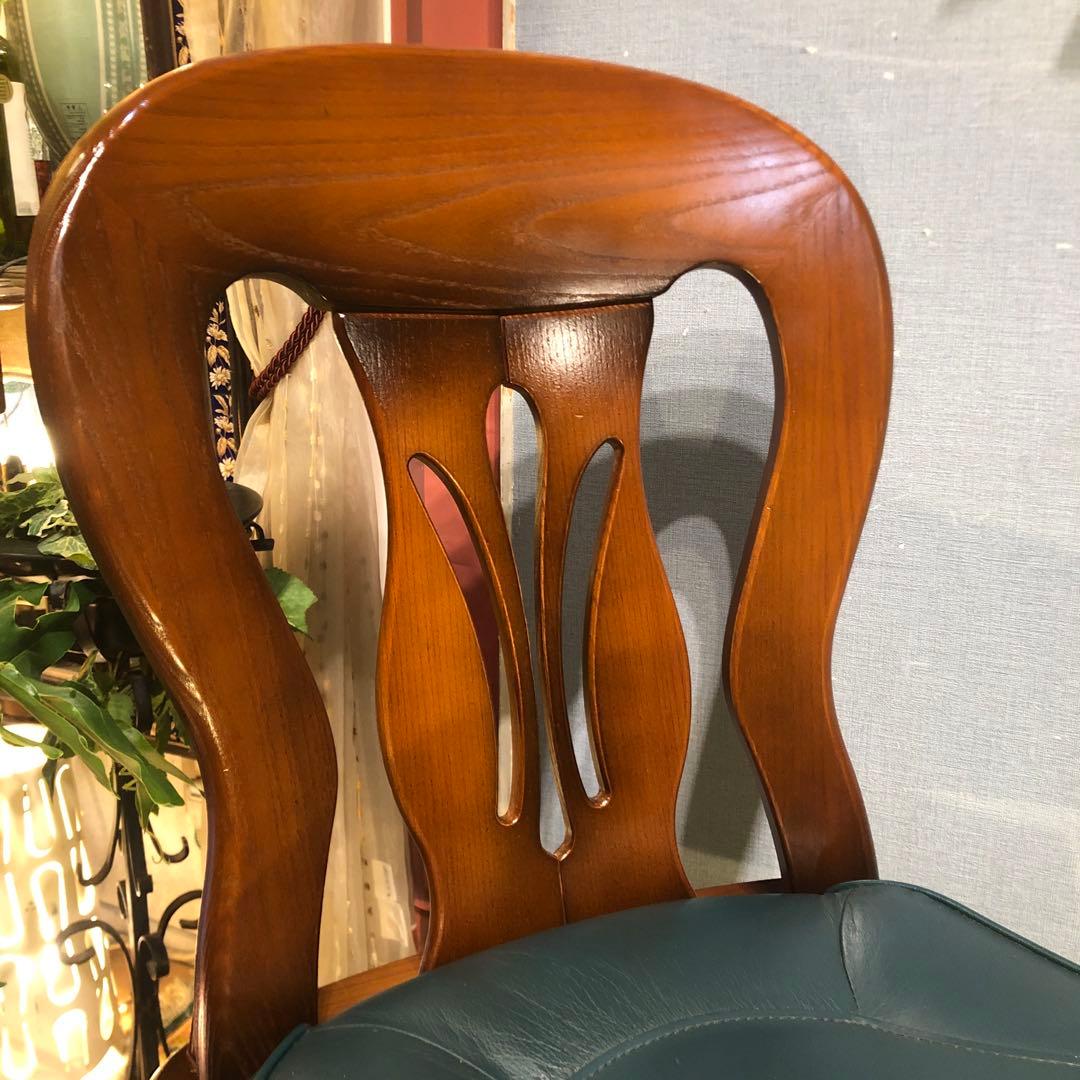 L４　NAGANO クラッシック　アンティーク　３６０度　回転チェア