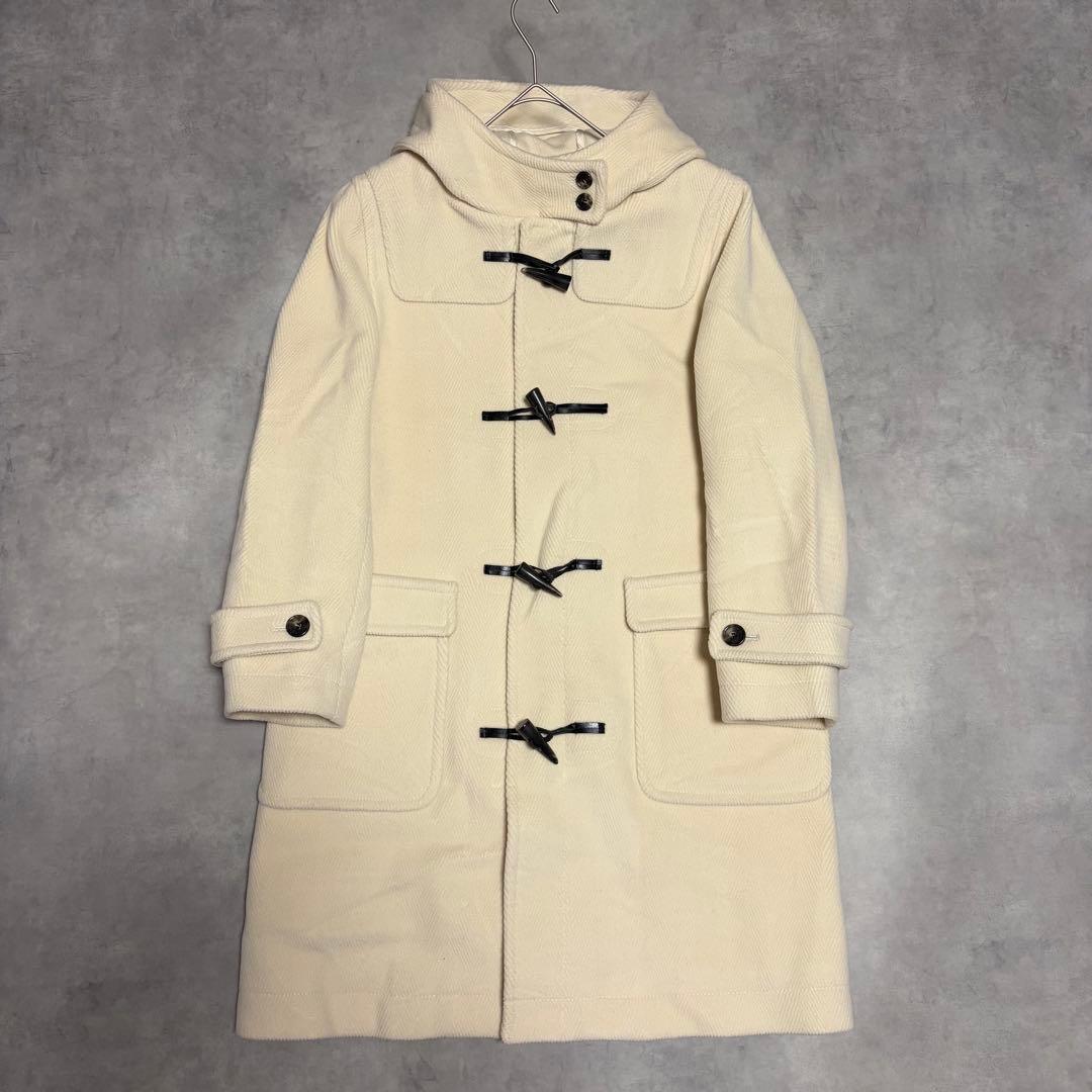 美品 23区 ヘリンボーン ダッフルコート 46 オフホワイト 定価6.6万円