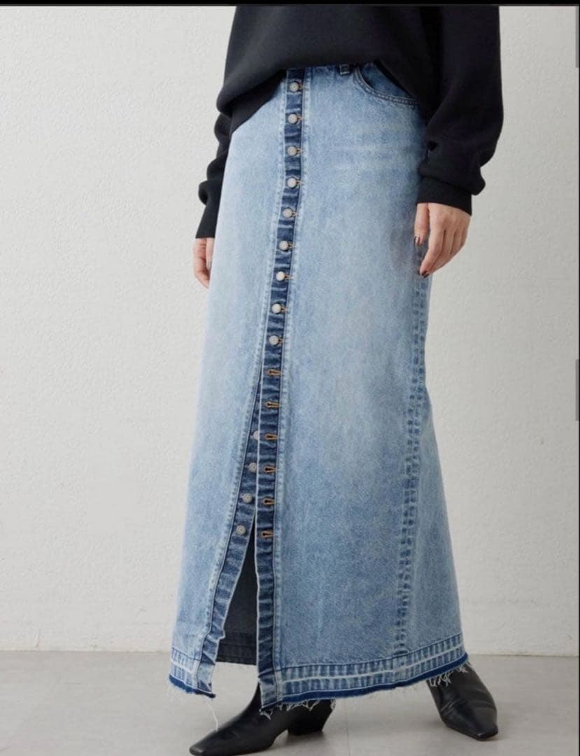 ウィムガゼット　デニムボタンスカート 38