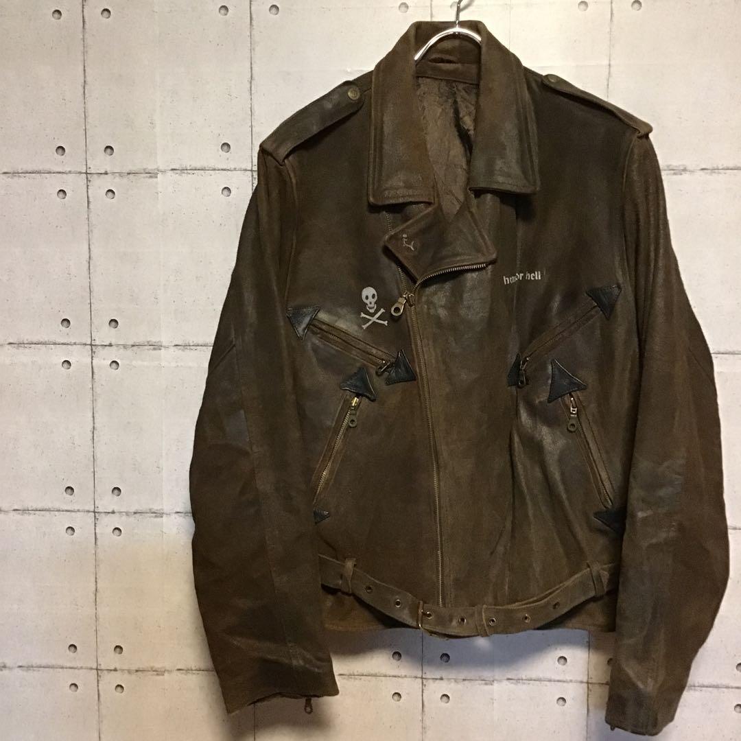 ユーロ　ビンテージ　ダブルライダース　レザー　ステンシル　ペイント　カスタム