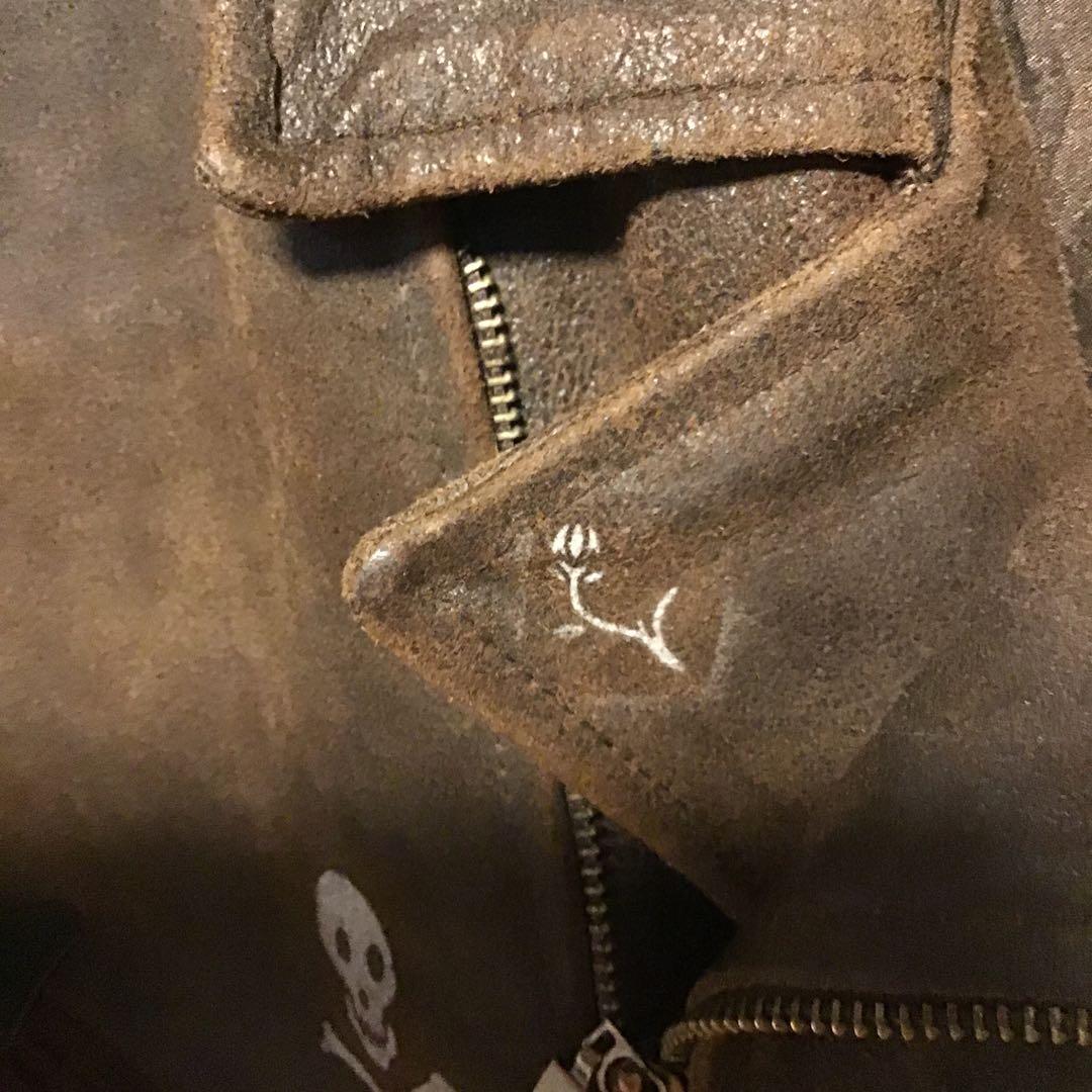 ユーロ　ビンテージ　ダブルライダース　レザー　ステンシル　ペイント　カスタム