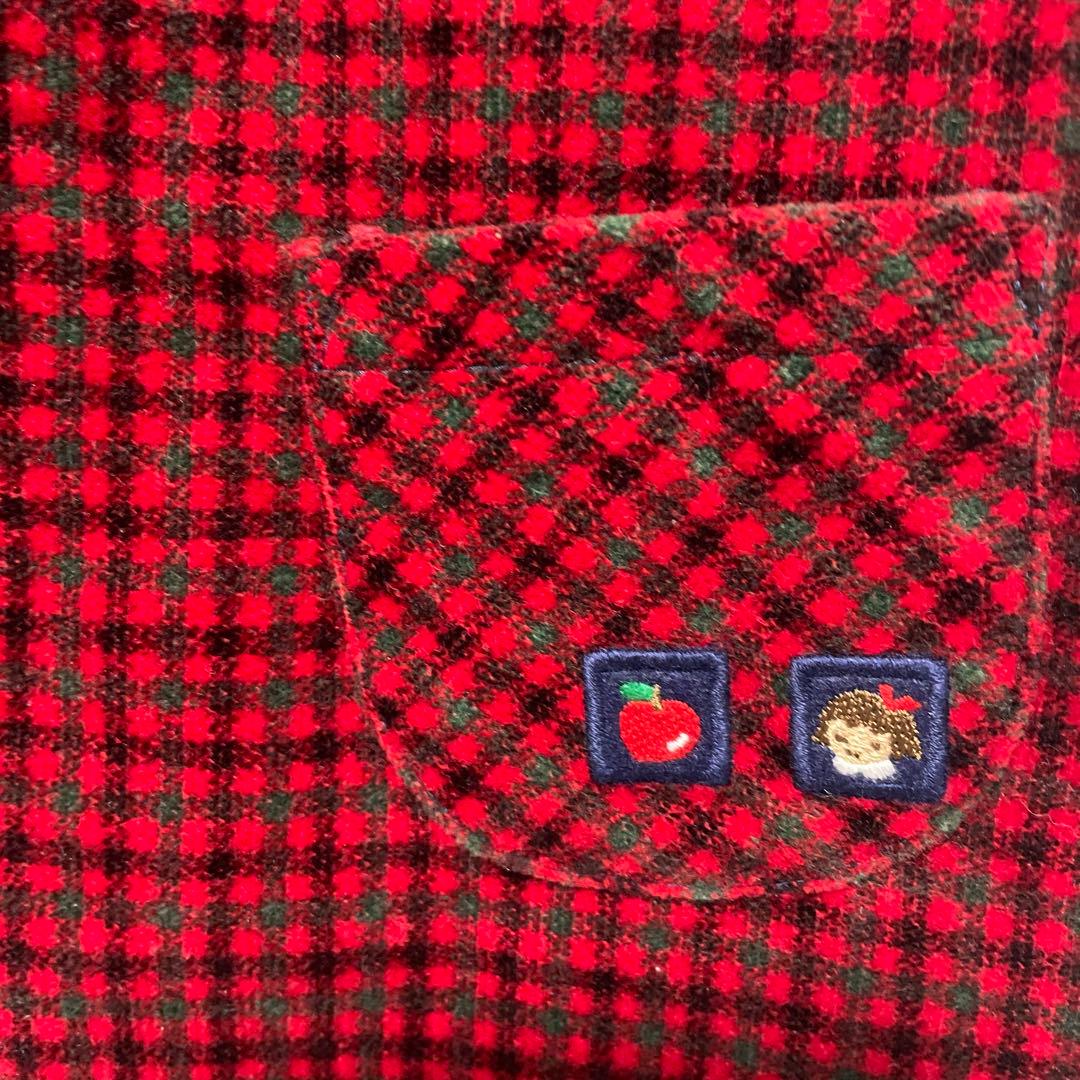 美品familiarファミリア♡ジャンバースカート＆綿タートルブラウスSET90