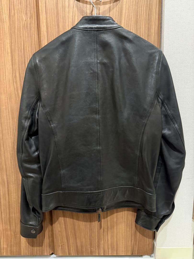 EMMETI エンメティ　千場義雅　シングルライダースジャケット ブラック　42