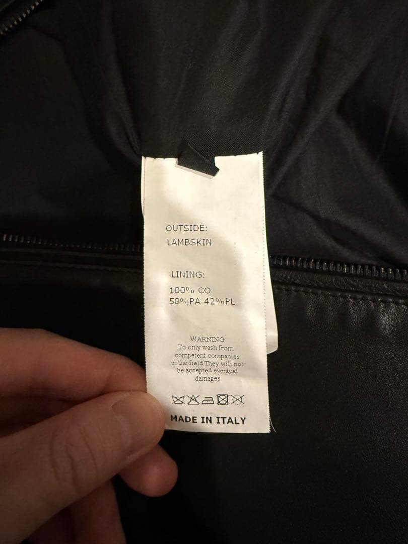 EMMETI エンメティ　千場義雅　シングルライダースジャケット ブラック　42