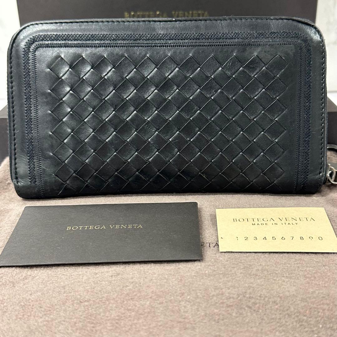 超美品‼️ 現行　ボッテガヴェネタ　長財布　イントレチャート　ラウンドファスナー
