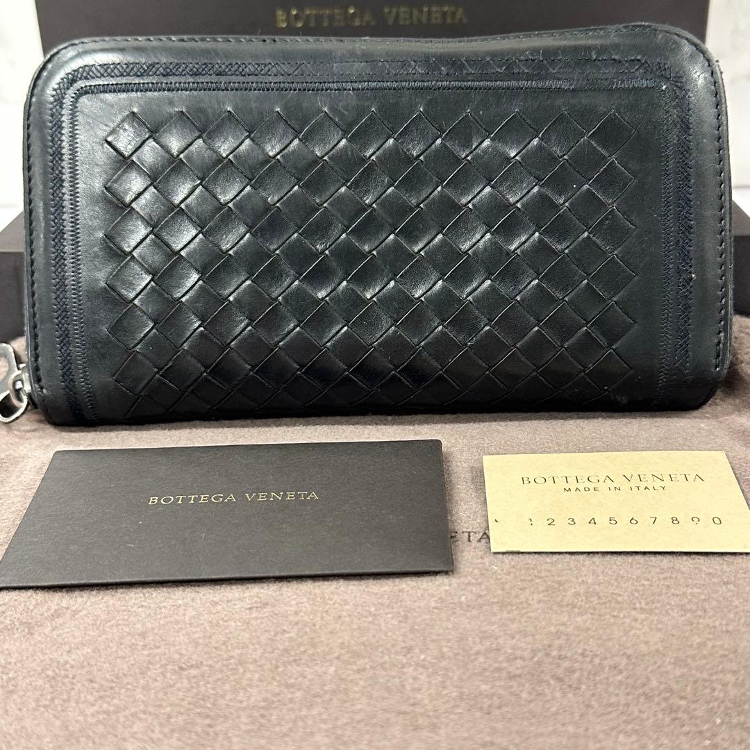 超美品‼️ 現行　ボッテガヴェネタ　長財布　イントレチャート　ラウンドファスナー