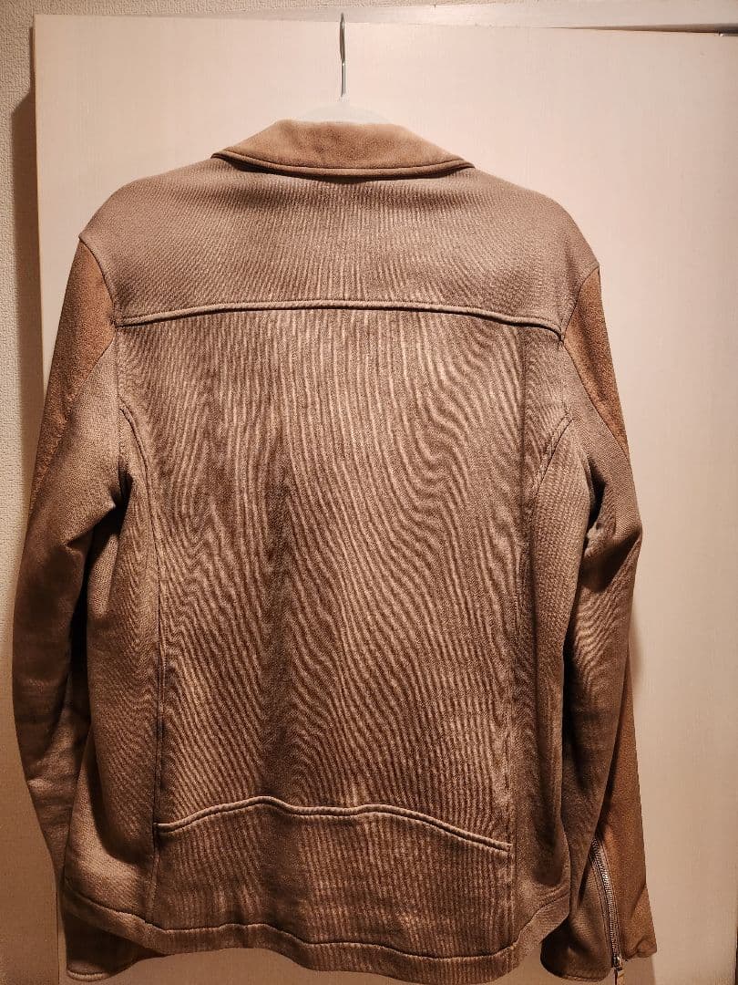 WJK　ブラウン スエード シングルライダースジャケット