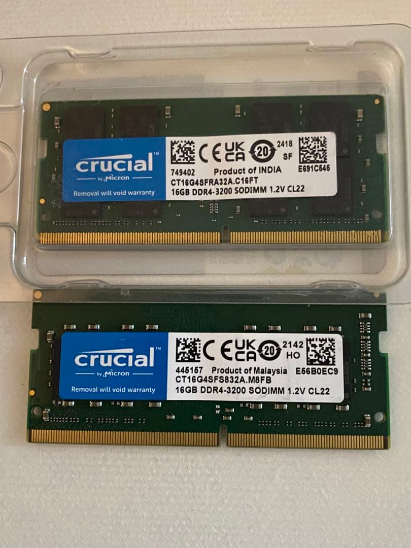 メモリー Crucial (16GBx2)DDR4-3200 SO-DIMM 32GB
