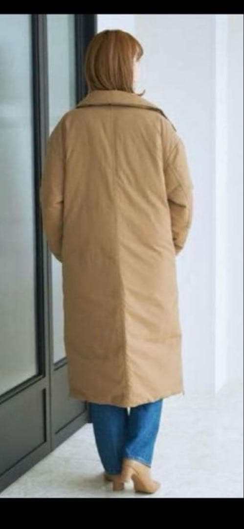 【スノー】ベーセーストック　ロングステンカラーダウンコート　ベージュ　S