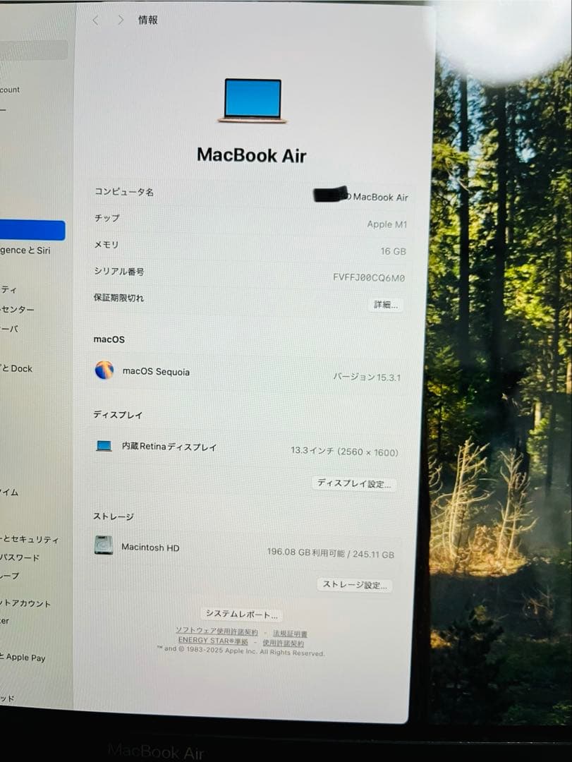 【美品】M1 MacBook Air 13インチ ゴールド 16GBメモリ