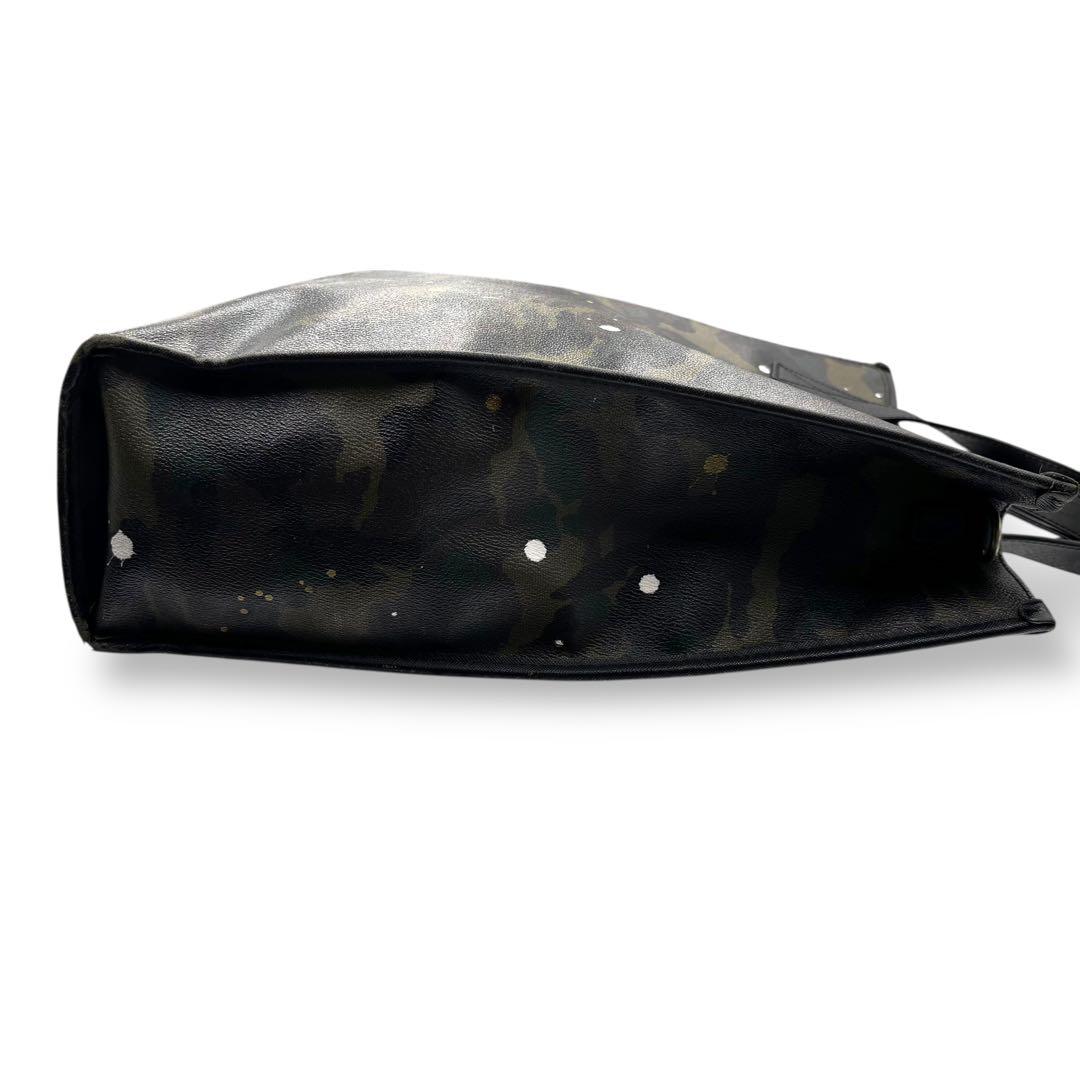 【ヴィンテージ】ジャンティバンティ　カモフラ柄　ハンドバッグ　PVC レザー　黒