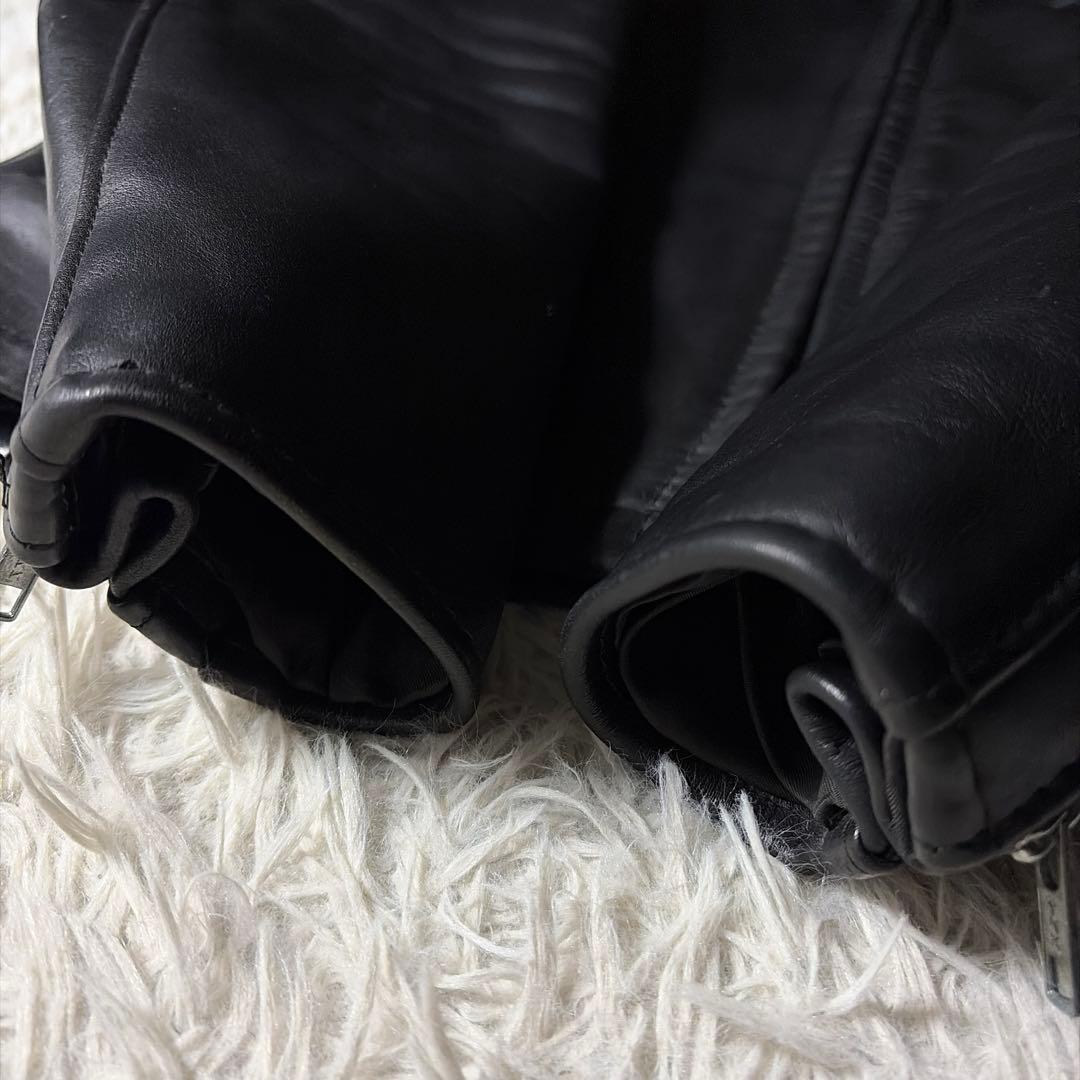 【米国製】schott ライダースジャケット 642 本革　黒　36 USA製